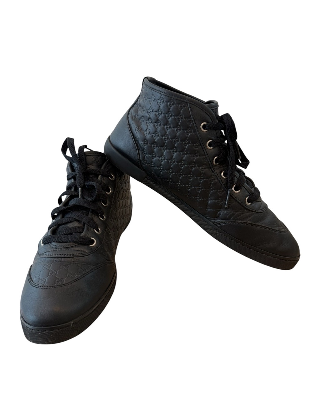 GUCCI Woman’s Black Mid- High Casual Sneakers